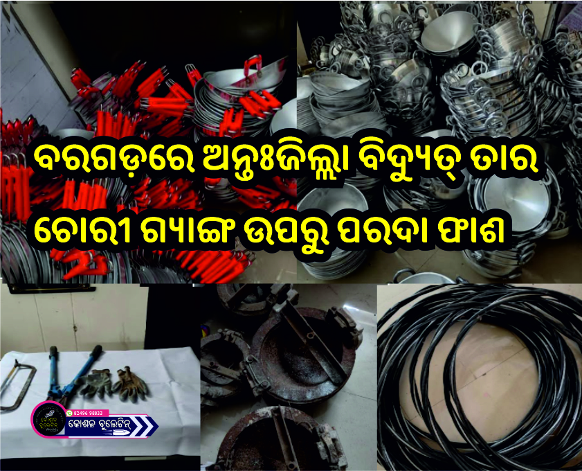 ବରଗଡ଼ରେ ଅନ୍ତଃଜିଲ୍ଲା ବିଦ୍ୟୁତ୍ ତାର ଚୋରୀ ଗ୍ୟାଙ୍ଗ ଉପରୁ ପରଦା ଫାଶ: ୧୪ ଅଭିଯୁକ୍ତ ଗିରଫ, ଟ୍ରାନ୍ସଫର୍ମର କଏଲ୍ ଓ ବିଦ୍ୟୁତ୍ ତାର ଚୋରୀରେ ସମସ୍ତେ ବିଶେଷଜ୍ଞ